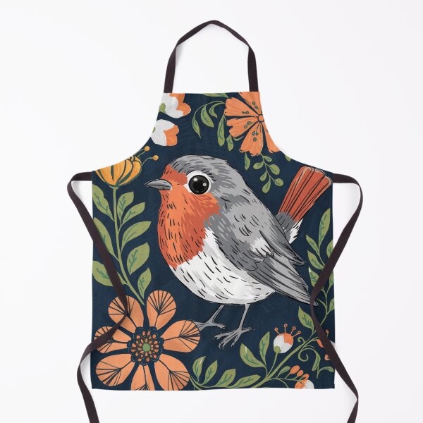 Item preview, Folk Robin Bird  designed and sold by Filora Atelier | Bird Art.