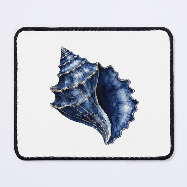 Item preview, Blush Blue Conch Shell with Gold Accents designed and sold by SOUFIANE1991.