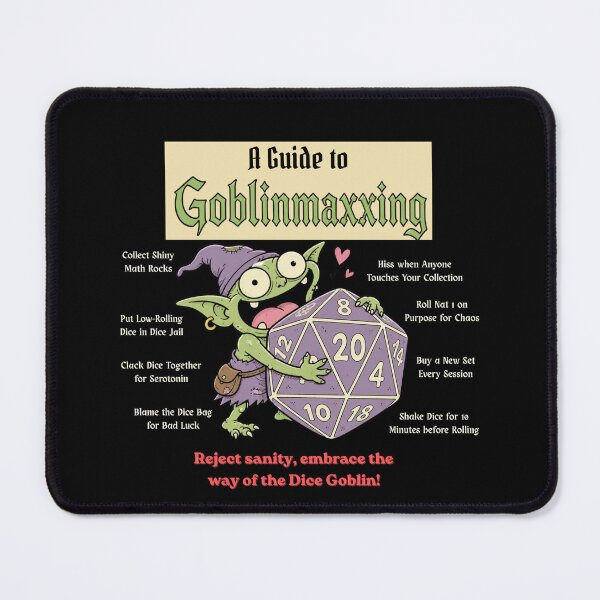 Item preview, A Guide to Dice Goblinmaxxing (Dark Edition) - DND RPG Meme designed and sold by Dice_Goblin_Studio.