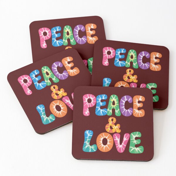 Item preview, Colorful Retro Tie Dye Peace and Love Typography designed and sold by Far Out Goods.