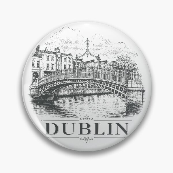 Item preview, Vintage Ha'penny Bridge Dublin Ireland Sketch Art designed and sold by Imaginationbeyond.