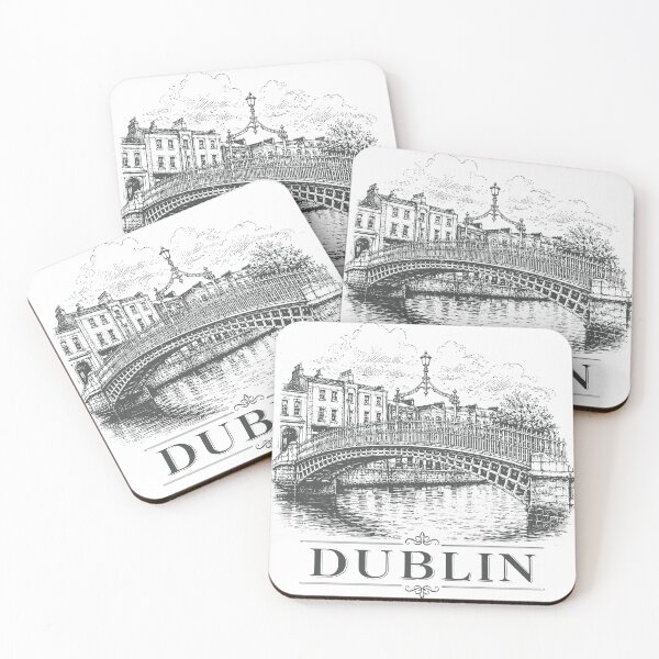 Item preview, Vintage Ha'penny Bridge Dublin Ireland Sketch Art designed and sold by Imaginationbeyond.