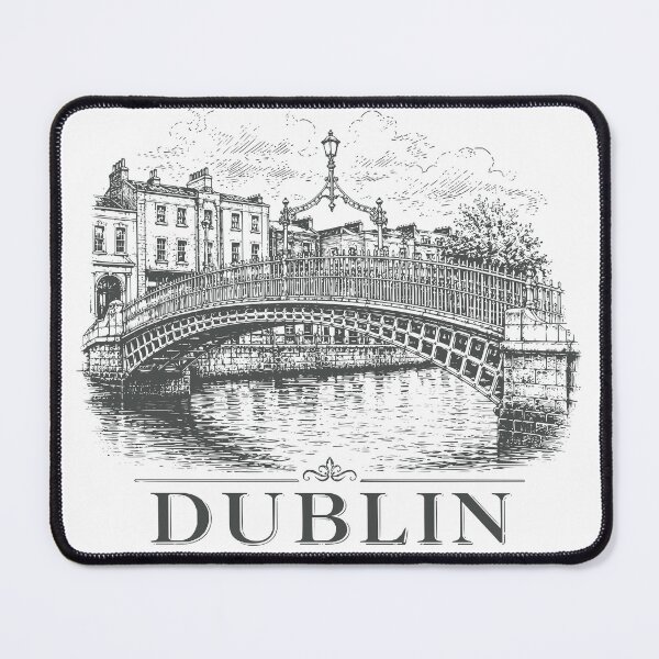 Item preview, Vintage Ha'penny Bridge Dublin Ireland Sketch Art designed and sold by Imaginationbeyond.
