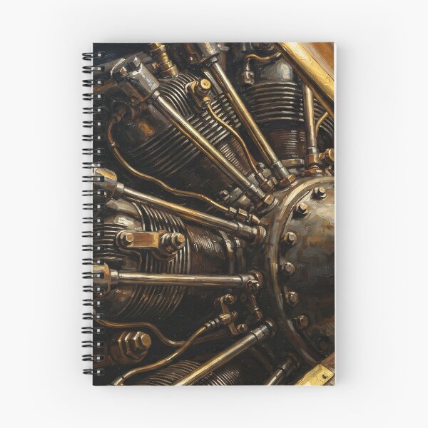 Item preview, Vintage Radial Aircraft Engine Oil Painting designed and sold by Jozefin's Studio.