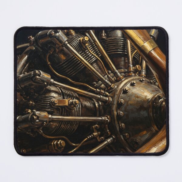 Item preview, Vintage Radial Aircraft Engine Oil Painting designed and sold by Jozefin's Studio.