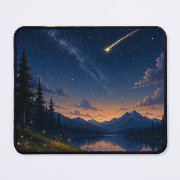 Item preview, The Wishing Star – Night Landscape with Shooting Star designed and sold by Goodthingstree.