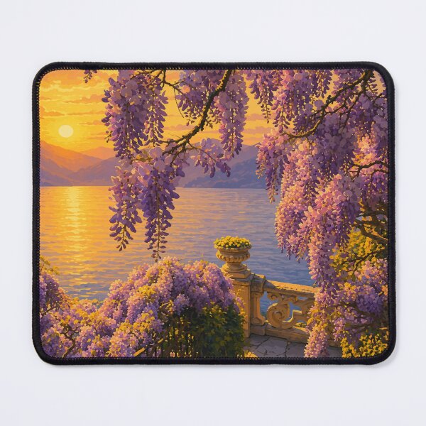 Item preview, Wisteria on Lake Como Italy Illustration designed and sold by Tamara Al Bahri.