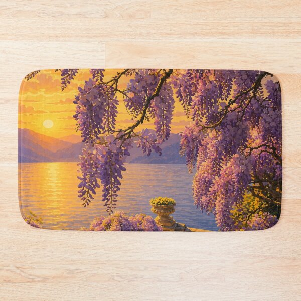 Item preview, Wisteria on Lake Como Italy Illustration designed and sold by Tamara Al Bahri.