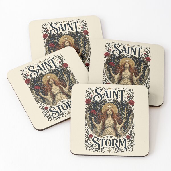 Item preview, Saint of the Storm – Gothic Art Nouveau Woman with Roses and Lightning designed and sold by From Cyryl with Love.