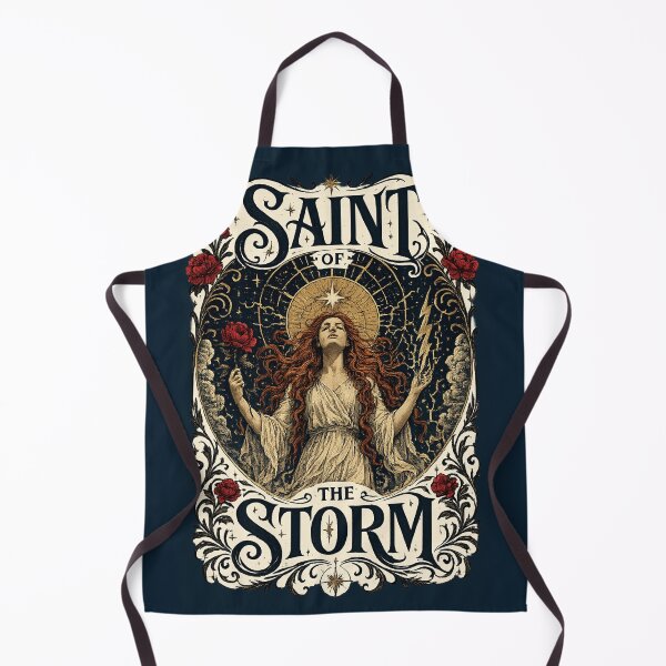 Item preview, Saint of the Storm – Gothic Art Nouveau Woman with Roses and Lightning designed and sold by From Cyryl with Love.