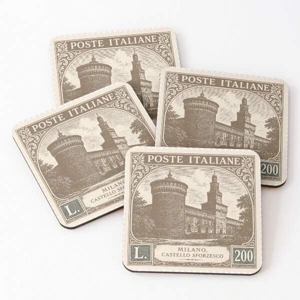 Item preview, Vintage Castello Sforzesco Milan Italian Postage Stamp designed and sold by Imaginationbeyond.