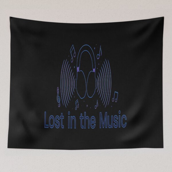 Item preview, Lost in the Music – Neon Headphones Soundwave Design designed and sold by Midnight Veil Designs.