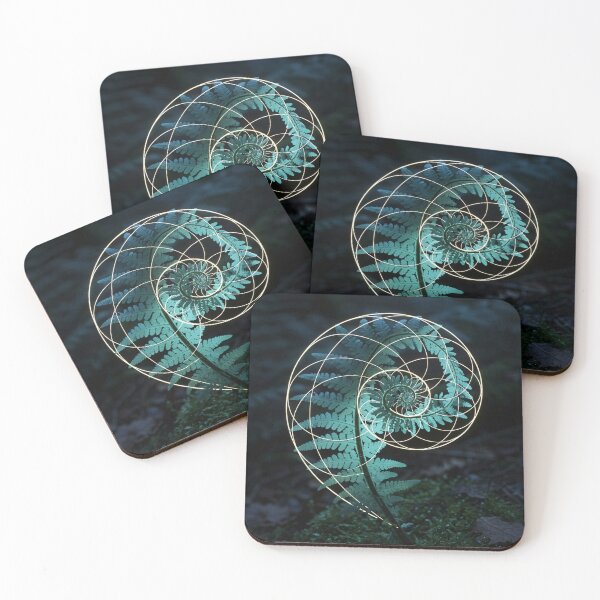 Item preview, Golden Ratio Fern Frond Fibonacci Spiral Botanical designed and sold by Jozefin's Studio.