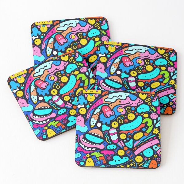 Item preview, Colorful Kawaii Doodle Pattern | Fun Abstract Cartoon Art for Apparel & Accessories designed and sold by IMuDesigner.