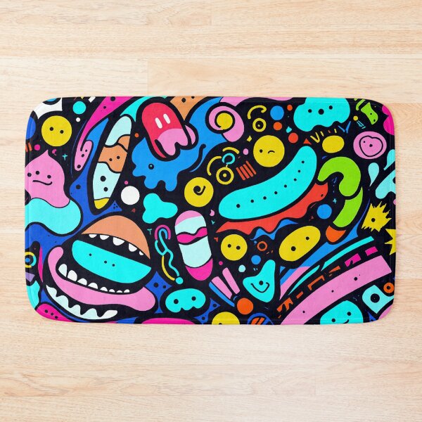 Item preview, Colorful Kawaii Doodle Pattern | Fun Abstract Cartoon Art for Apparel & Accessories designed and sold by IMuDesigner.