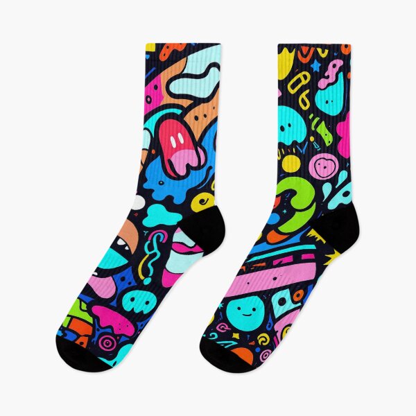 Item preview, Colorful Kawaii Doodle Pattern | Fun Abstract Cartoon Art for Apparel & Accessories designed and sold by IMuDesigner.