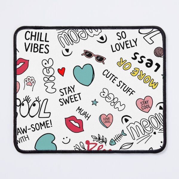 Item preview, Cute Pastel Doodle Aesthetic Collage Pattern designed and sold by SK ArtNest.