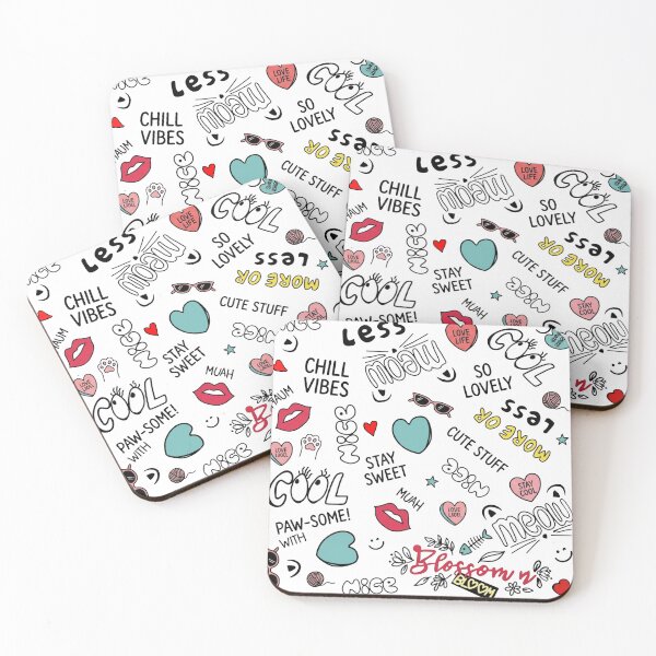 Item preview, Cute Pastel Doodle Aesthetic Collage Pattern designed and sold by SK ArtNest.