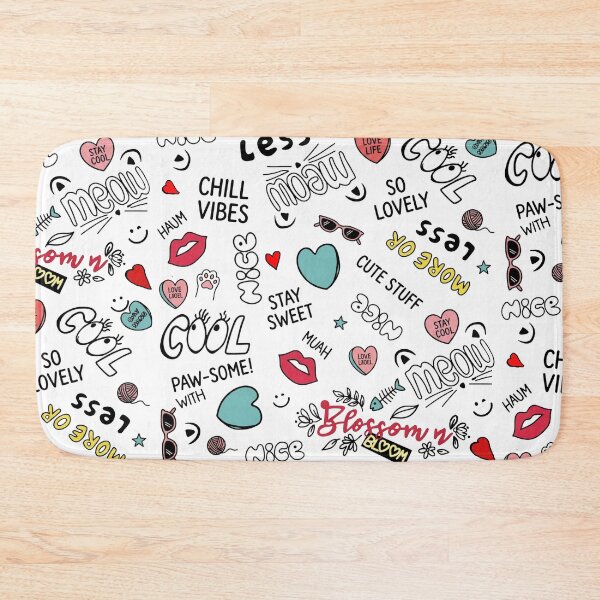 Item preview, Cute Pastel Doodle Aesthetic Collage Pattern designed and sold by SK ArtNest.
