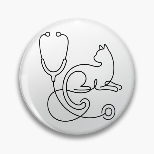 Item preview, Minimalist Stethoscope Cat designed and sold by MD_Design.