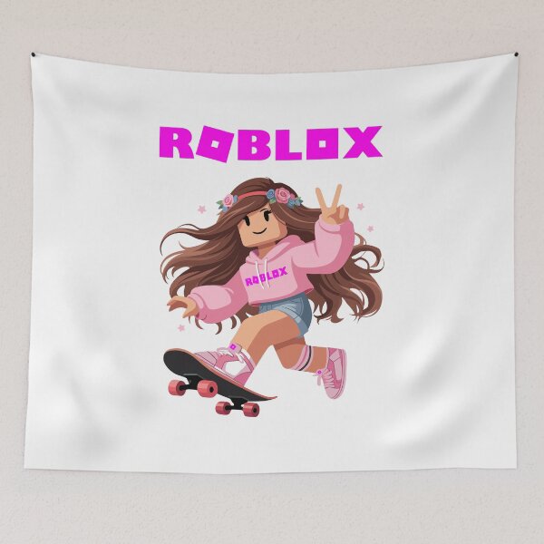 Item preview, Cute Skater Blocky Girl Skateboard Pink Hoodie designed and sold by Krasnovaovaova.