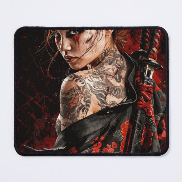 Item preview, Tattooed Crimson Samurai Woman designed and sold by LorisVannier.