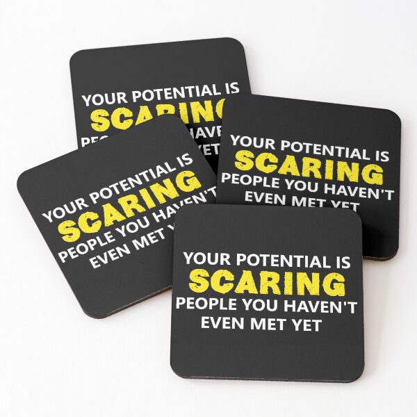 Item preview, Your Potential Is Scaring People You Haven't Met Yet – savage Confidence Quote white & yellow designed and sold by Dziridesign.