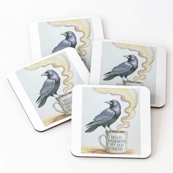 Item preview, Raven On Coffee Cup Hello Darkness designed and sold by Roy & Tiffany.