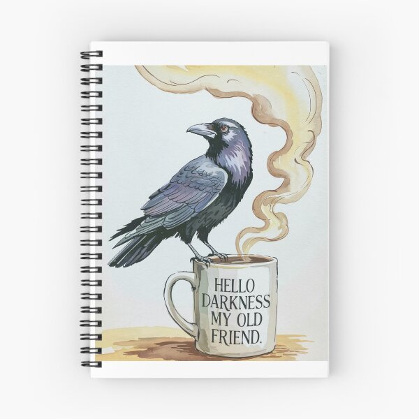 Item preview, Raven On Coffee Cup Hello Darkness designed and sold by Roy & Tiffany.
