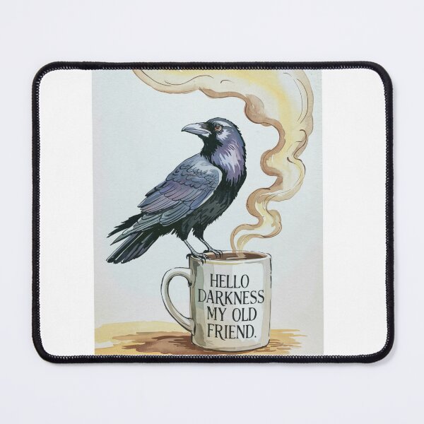 Item preview, Raven On Coffee Cup Hello Darkness designed and sold by Roy & Tiffany.