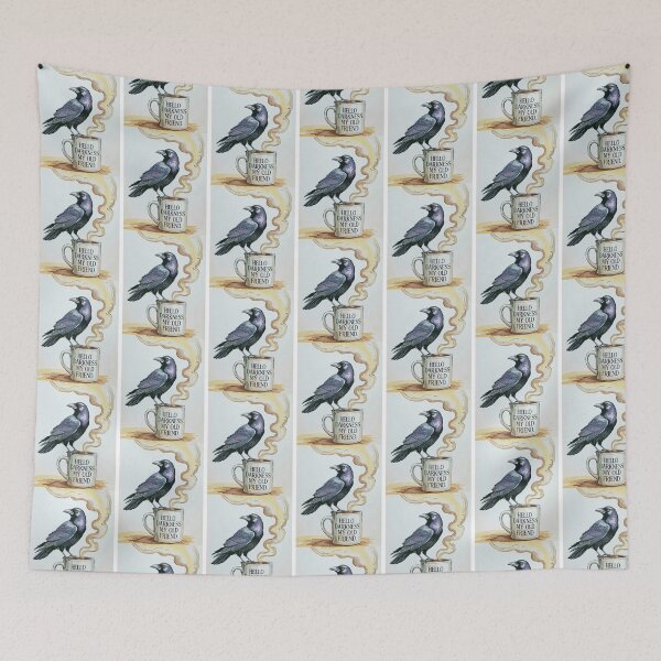 Item preview, Raven On Coffee Cup Hello Darkness designed and sold by Roy & Tiffany.