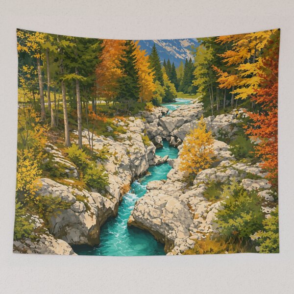 Item preview, Soca River Slovenia Illustration designed and sold by Tamara Al Bahri.