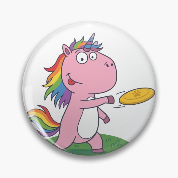 Item preview, Cute pink unicorn frisbee player Rainbow design,  Sports Gift designed and sold by BobaTeeStore.