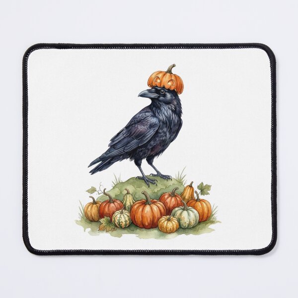 Item preview, Raven Wearing Pumpkin Hat Autumn Decor designed and sold by Roy & Tiffany.