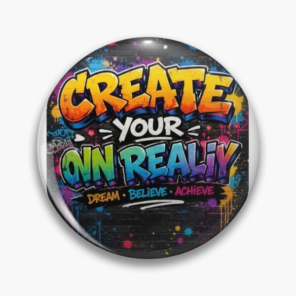 Item preview, Create Your Own Reality – Colorful Graffiti Motivation Typography designed and sold by PetruArtDesigns.