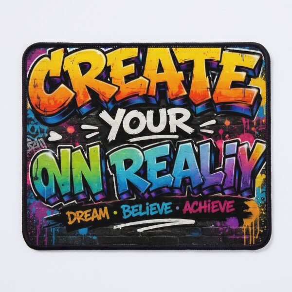 Item preview, Create Your Own Reality – Colorful Graffiti Motivation Typography designed and sold by PetruArtDesigns.