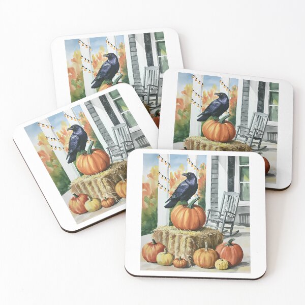 Item preview, Autumn Porch Raven On Pumpkin Stack designed and sold by Roy & Tiffany.