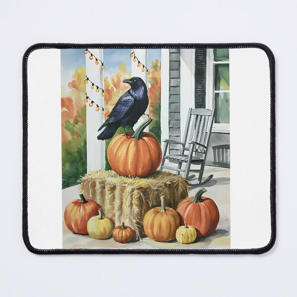 Item preview, Autumn Porch Raven On Pumpkin Stack designed and sold by Roy & Tiffany.
