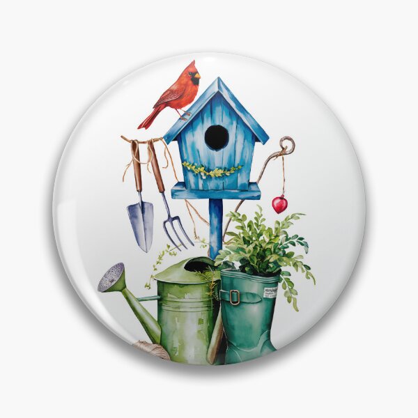 Item preview, Garden Birdhouse With Red Cardinal Decor designed and sold by Tiffany Roy.