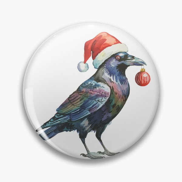 Item preview, Christmas Raven Wearing Santa Hat Ornament designed and sold by Roy & Tiffany.