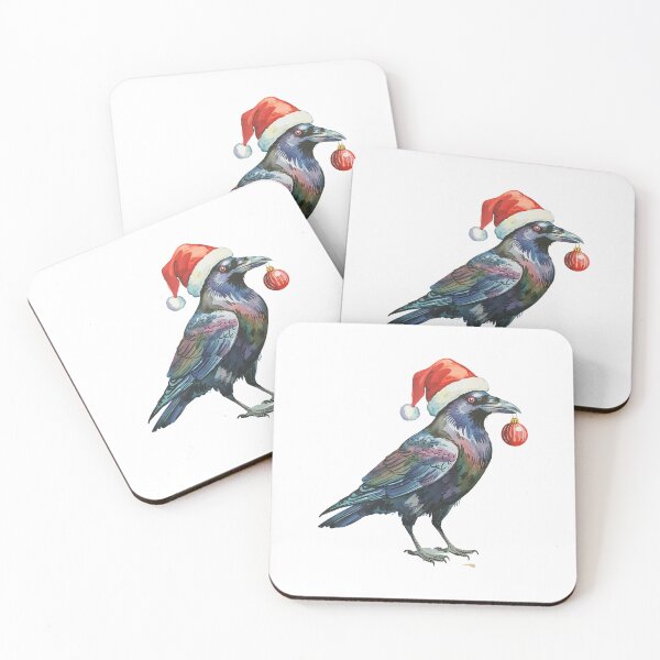 Item preview, Christmas Raven Wearing Santa Hat Ornament designed and sold by Roy & Tiffany.