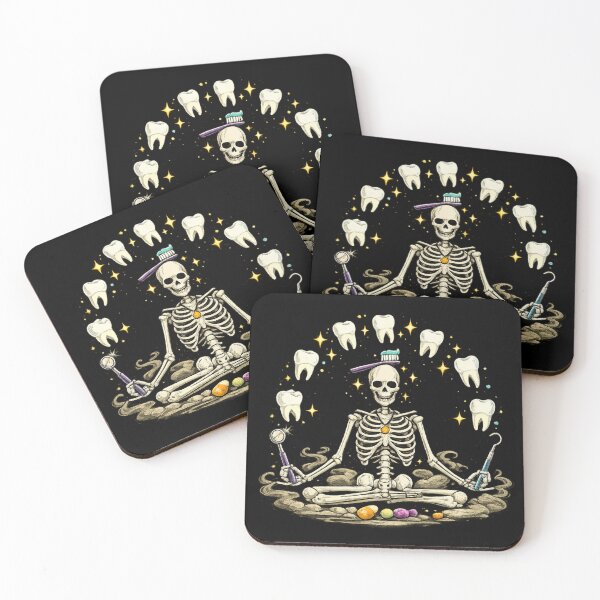 Item preview, Dental Hygienist Skeleton Yoga Halloween Gift designed and sold by Corvoria.