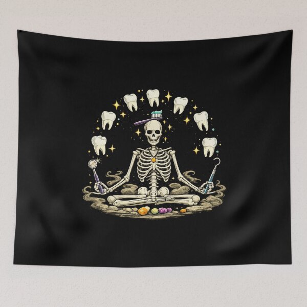 Item preview, Dental Hygienist Skeleton Yoga Halloween Gift designed and sold by Corvoria.