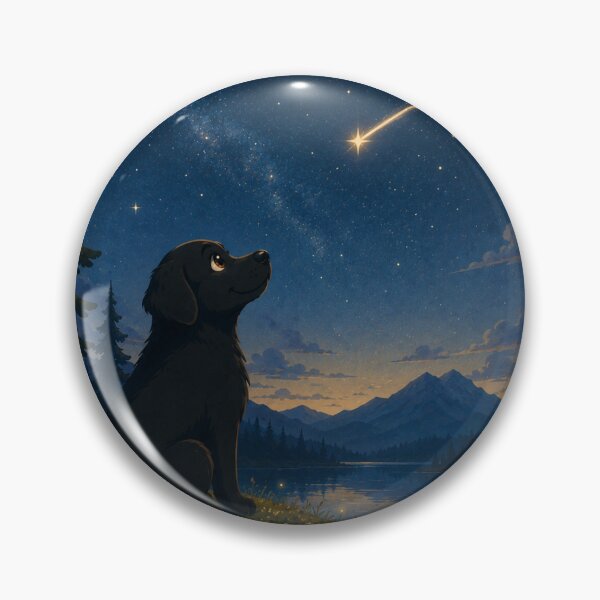 Item preview, The Wishing Star – Black Labrador Contemplating a Shooting Star designed and sold by Goodthingstree.