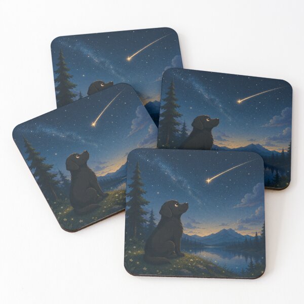 Item preview, The Wishing Star – Black Labrador Contemplating a Shooting Star designed and sold by Goodthingstree.