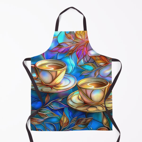 Item preview, Coffee Cups with Coffee Plant Leaves, Stained Glass Botanical Design designed and sold by MargaretWiktor.