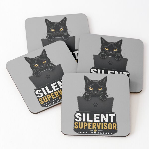 Item preview, Silent Supervisor Black Cat Laptop | Funny Office Cat Gift | Work From Home Cat Lover T-Shirt designed and sold by ZibaCentralShop.