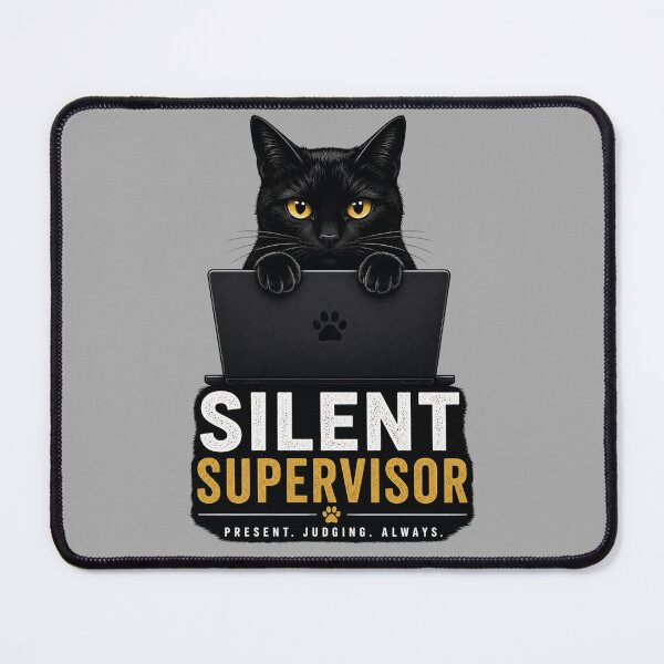 Item preview, Silent Supervisor Black Cat Laptop | Funny Office Cat Gift | Work From Home Cat Lover T-Shirt designed and sold by ZibaCentralShop.