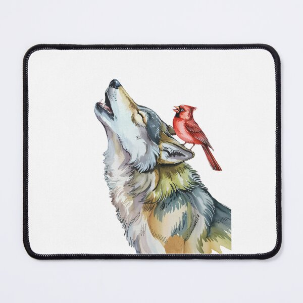 Item preview, Howling Wolf With Red Cardinal Bird designed and sold by Roy & Tiffany.