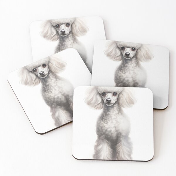 Item preview, Elegant White Toy Poodle Dog AI Digital Portrait Illustration designed and sold by pinkal.